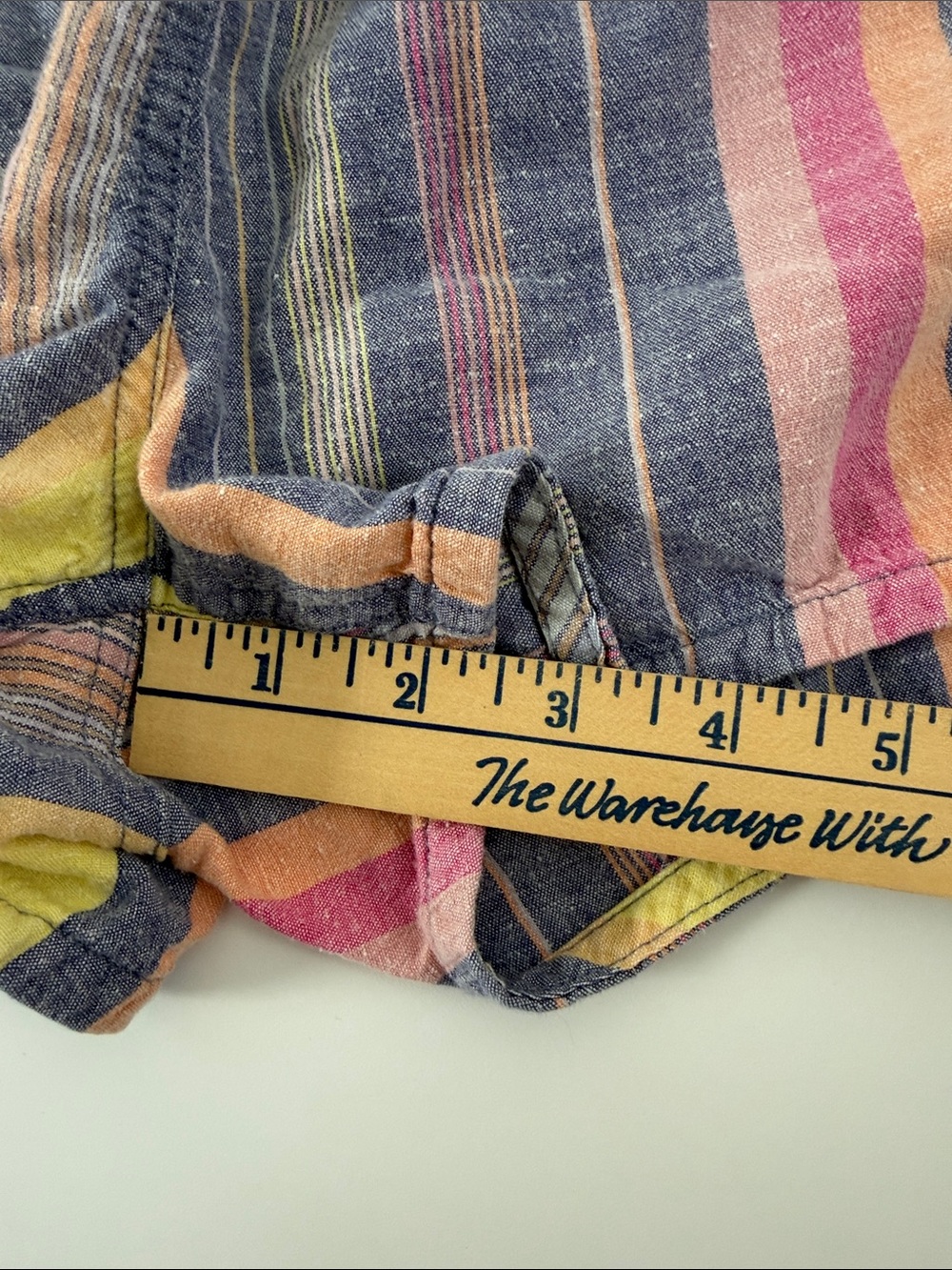 Marine Layer Striped Drawstring Hemp Blend Pull-On Beach Shorts Coastal Summer - Picture 9 of 10